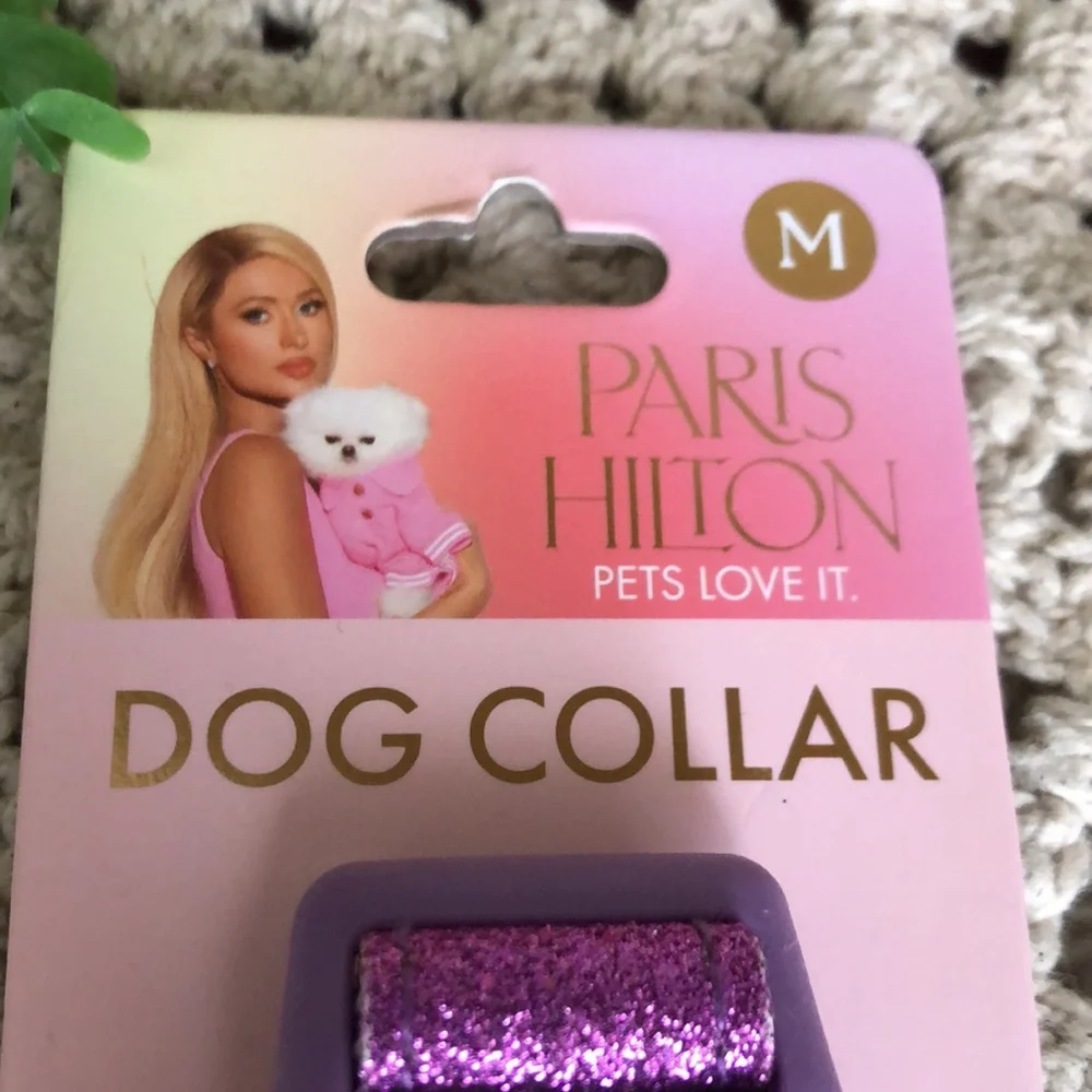 Paris Hilton Sparkly Purple Dog Collar SIZE M